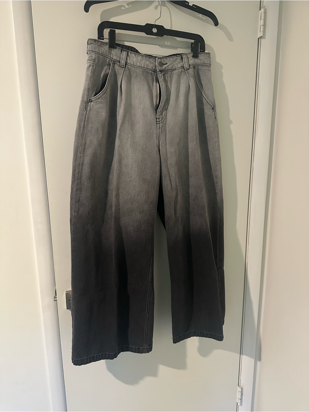 H&M Women's Gray Ombre Wide-Leg Jeans
